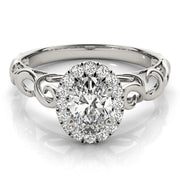 Signature Solitaires Any Shape Oval Diamond Engagement Ring in 10K/14K gold and platinum with certified lab-grown or natural diamonds