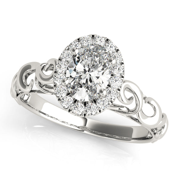 Signature Solitaires Any Shape Oval Diamond Engagement Ring in 10K/14K gold and platinum with certified lab-grown or natural diamonds