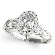 Signature Solitaires Any Shape Oval Diamond Engagement Ring in 10K/14K gold and platinum with certified lab-grown or natural diamonds