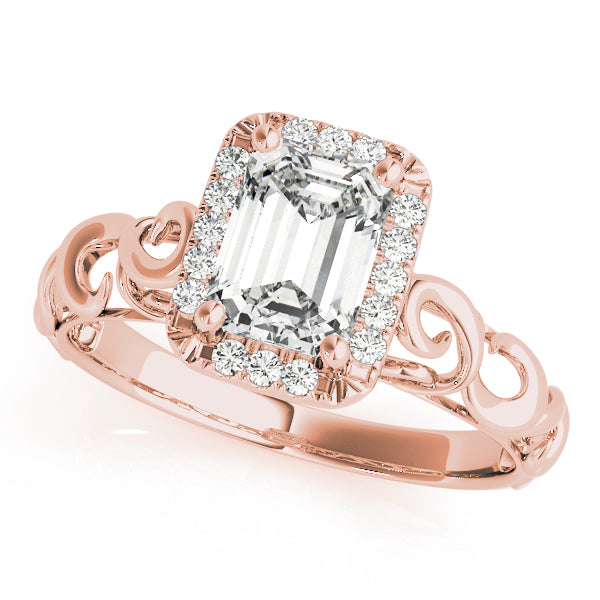 Artisan Solitaires Any Shape Emerald Diamond Engagement Ring in 10K/14K gold and platinum with certified lab-grown or natural diamonds