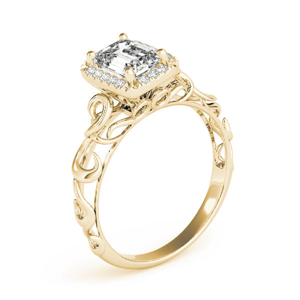 Artisan Solitaires Any Shape Emerald Diamond Engagement Ring in 10K/14K gold and platinum with certified lab-grown or natural diamonds