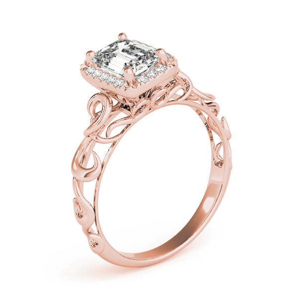 Artisan Solitaires Any Shape Emerald Diamond Engagement Ring in 10K/14K gold and platinum with certified lab-grown or natural diamonds