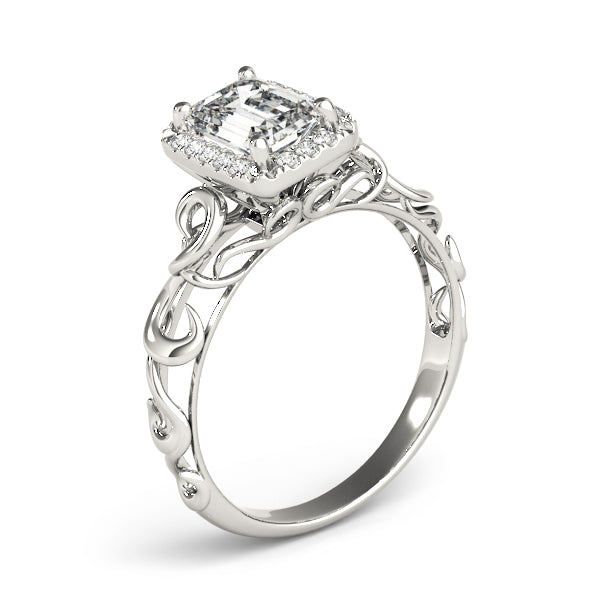 Artisan Solitaires Any Shape Emerald Diamond Engagement Ring in 10K/14K gold and platinum with certified lab-grown or natural diamonds