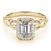 Artisan Solitaires Any Shape Emerald Diamond Engagement Ring in 10K/14K gold and platinum with certified lab-grown or natural diamonds