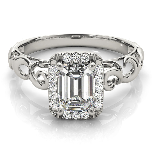 Artisan Solitaires Any Shape Emerald Diamond Engagement Ring in 10K/14K gold and platinum with certified lab-grown or natural diamonds