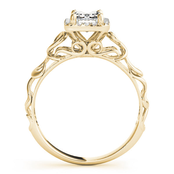 Artisan Solitaires Any Shape Emerald Diamond Engagement Ring in 10K/14K gold and platinum with certified lab-grown or natural diamonds