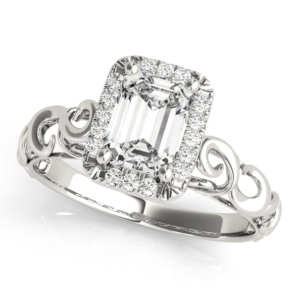 Artisan Solitaires Any Shape Emerald Diamond Engagement Ring in 10K/14K gold and platinum with certified lab-grown or natural diamonds