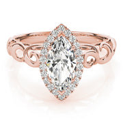 Devoted Solitaires Any Shape Marquise Diamond Engagement Ring in 10K/14K gold and platinum with certified lab-grown or natural diamonds