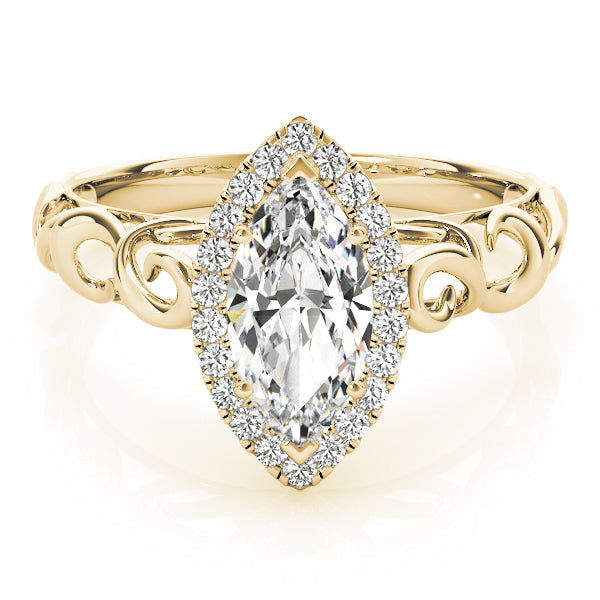 Devoted Solitaires Any Shape Marquise Diamond Engagement Ring in 10K/14K gold and platinum with certified lab-grown or natural diamonds