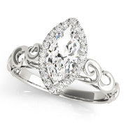 Devoted Solitaires Any Shape Marquise Diamond Engagement Ring in 10K/14K gold and platinum with certified lab-grown or natural diamonds