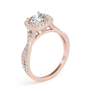 Adored Halo Engagement Ring Round Diamond Engagement Ring in 10K/14K gold and platinum with certified lab-grown or natural diamonds