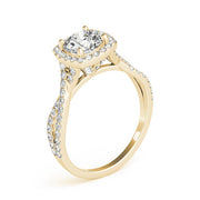 Adored Halo Engagement Ring Round Diamond Engagement Ring in 10K/14K gold and platinum with certified lab-grown or natural diamonds
