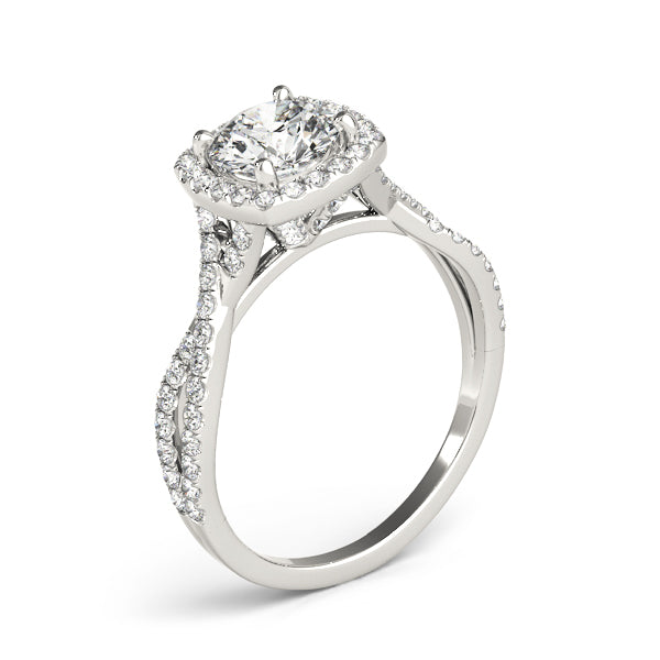 Adored Halo Engagement Ring Round Diamond Engagement Ring in 10K/14K gold and platinum with certified lab-grown or natural diamonds