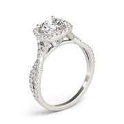 Adored Halo Engagement Ring Round Diamond Engagement Ring in 10K/14K gold and platinum with certified lab-grown or natural diamonds