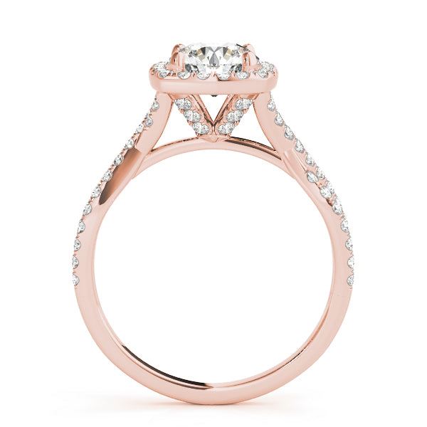 Adored Halo Engagement Ring Round Diamond Engagement Ring in 10K/14K gold and platinum with certified lab-grown or natural diamonds