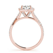 Adored Halo Engagement Ring Round Diamond Engagement Ring in 10K/14K gold and platinum with certified lab-grown or natural diamonds