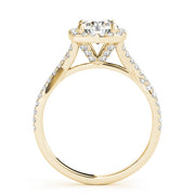 Adored Halo Engagement Ring Round Diamond Engagement Ring in 10K/14K gold and platinum with certified lab-grown or natural diamonds