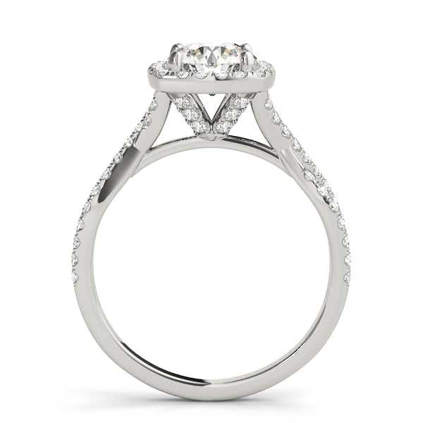Adored Halo Engagement Ring Round Diamond Engagement Ring in 10K/14K gold and platinum with certified lab-grown or natural diamonds