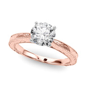 Noble Remount Round Diamond Engagement Ring in 10K/14K gold and platinum with certified lab-grown or natural diamonds