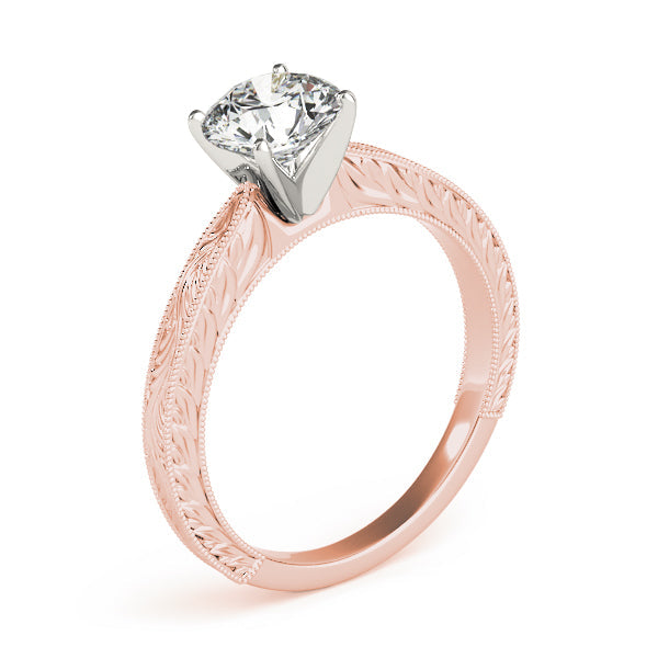 Noble Remount Round Diamond Engagement Ring in 10K/14K gold and platinum with certified lab-grown or natural diamonds