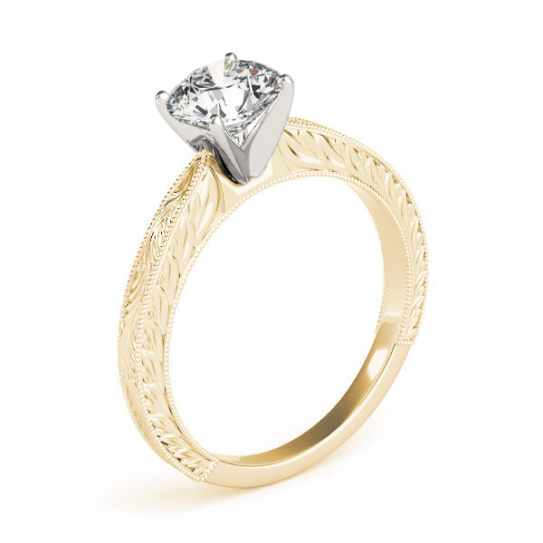 Noble Remount Round Diamond Engagement Ring in 10K/14K gold and platinum with certified lab-grown or natural diamonds