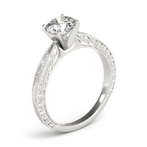 Noble Remount Round Diamond Engagement Ring in 10K/14K gold and platinum with certified lab-grown or natural diamonds