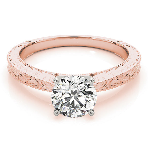Noble Remount Round Diamond Engagement Ring in 10K/14K gold and platinum with certified lab-grown or natural diamonds
