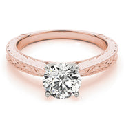 Noble Remount Round Diamond Engagement Ring in 10K/14K gold and platinum with certified lab-grown or natural diamonds