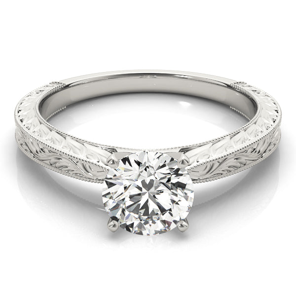 Noble Remount Round Diamond Engagement Ring in 10K/14K gold and platinum with certified lab-grown or natural diamonds