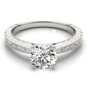Noble Remount Round Diamond Engagement Ring in 10K/14K gold and platinum with certified lab-grown or natural diamonds