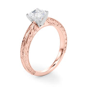 Noble Remount Round Diamond Engagement Ring in 10K/14K gold and platinum with certified lab-grown or natural diamonds