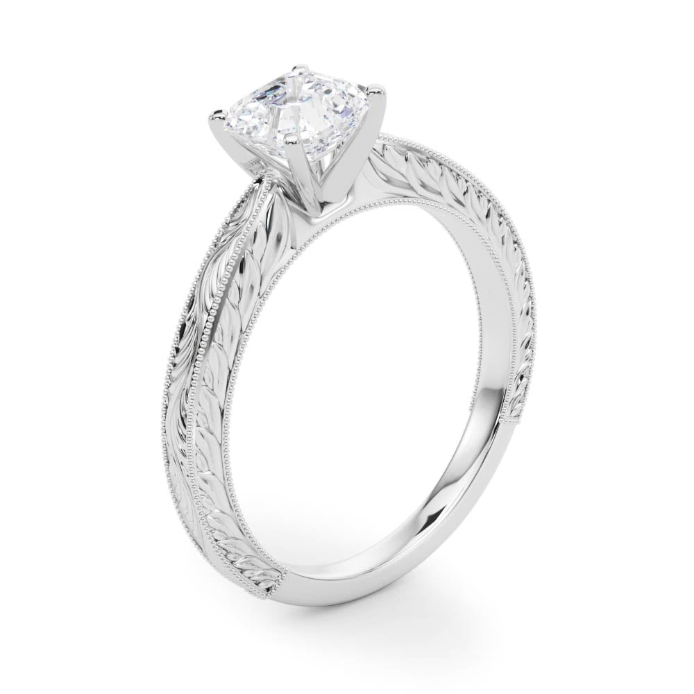 Noble Remount Round Diamond Engagement Ring in 10K/14K gold and platinum with certified lab-grown or natural diamonds