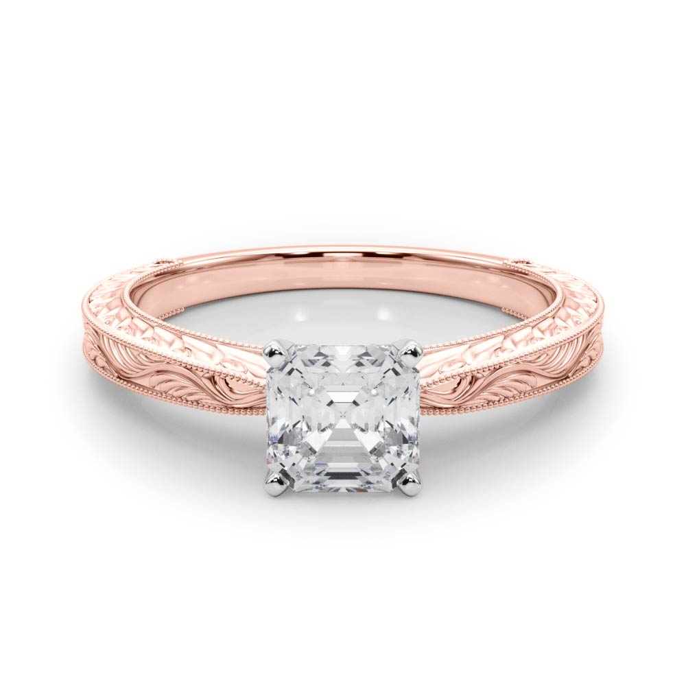 Noble Remount Round Diamond Engagement Ring in 10K/14K gold and platinum with certified lab-grown or natural diamonds