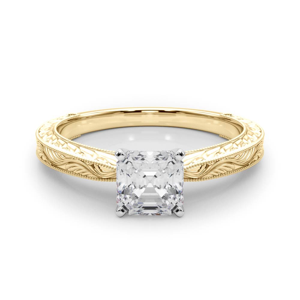 Noble Remount Round Diamond Engagement Ring in 10K/14K gold and platinum with certified lab-grown or natural diamonds