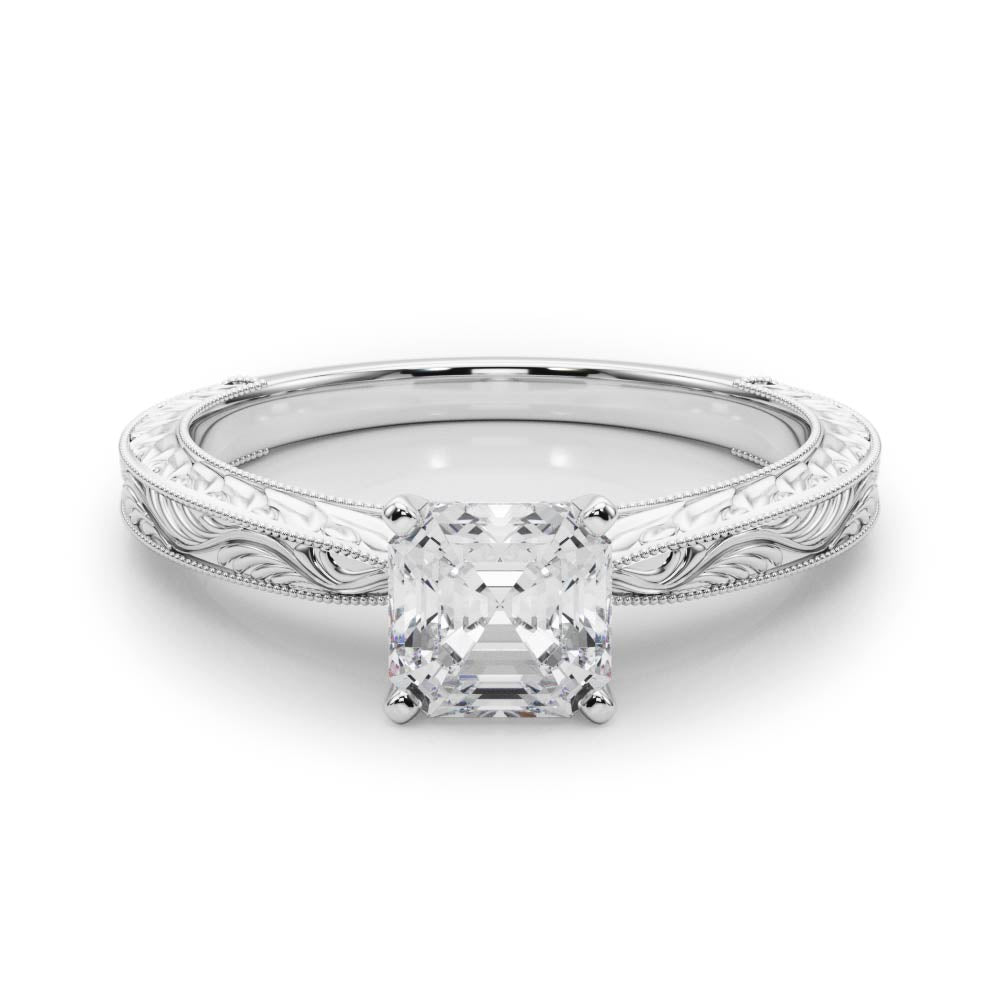 Noble Remount Round Diamond Engagement Ring in 10K/14K gold and platinum with certified lab-grown or natural diamonds