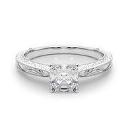 Noble Remount Round Diamond Engagement Ring in 10K/14K gold and platinum with certified lab-grown or natural diamonds