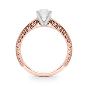 Noble Remount Round Diamond Engagement Ring in 10K/14K gold and platinum with certified lab-grown or natural diamonds
