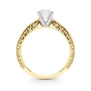 Noble Remount Round Diamond Engagement Ring in 10K/14K gold and platinum with certified lab-grown or natural diamonds