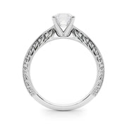 Noble Remount Round Diamond Engagement Ring in 10K/14K gold and platinum with certified lab-grown or natural diamonds