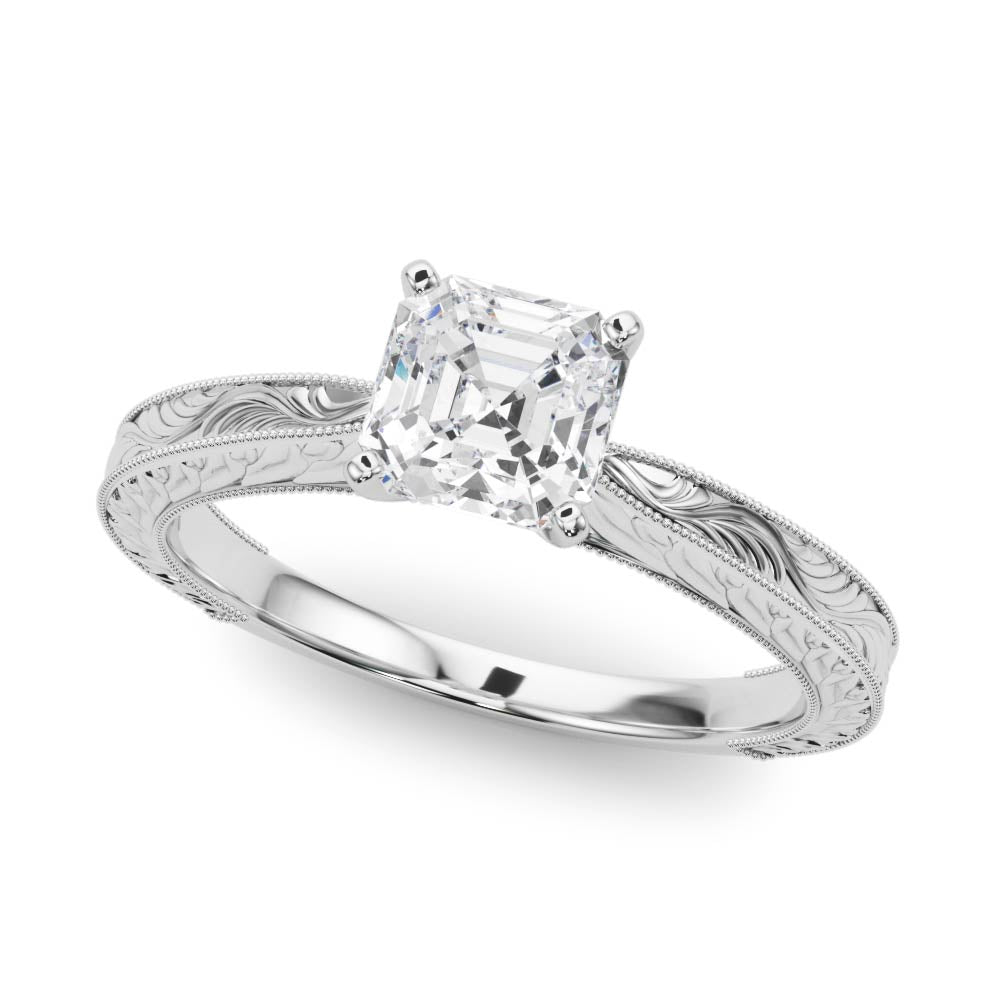 Noble Remount Round Diamond Engagement Ring in 10K/14K gold and platinum with certified lab-grown or natural diamonds
