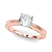 Noble Remount Round Diamond Engagement Ring in 10K/14K gold and platinum with certified lab-grown or natural diamonds