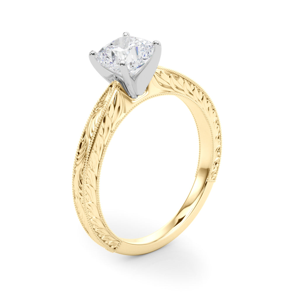 Noble Remount Round Diamond Engagement Ring in 10K/14K gold and platinum with certified lab-grown or natural diamonds