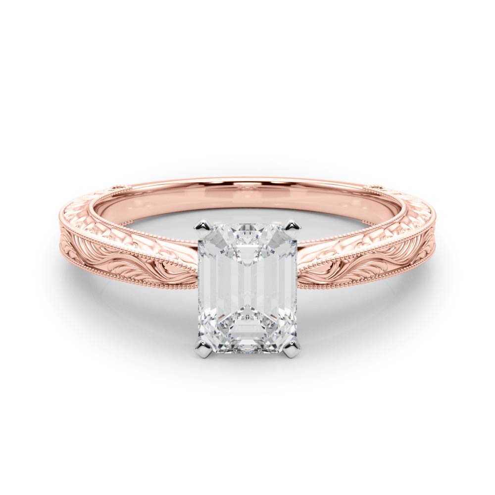Noble Remount Round Diamond Engagement Ring in 10K/14K gold and platinum with certified lab-grown or natural diamonds