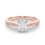 Noble Remount Round Diamond Engagement Ring in 10K/14K gold and platinum with certified lab-grown or natural diamonds