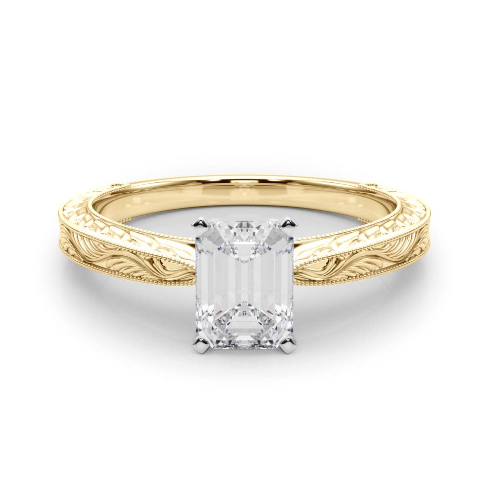 Noble Remount Round Diamond Engagement Ring in 10K/14K gold and platinum with certified lab-grown or natural diamonds