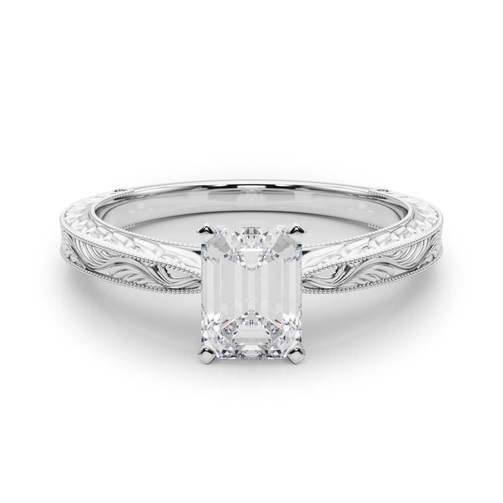 Noble Remount Round Diamond Engagement Ring in 10K/14K gold and platinum with certified lab-grown or natural diamonds