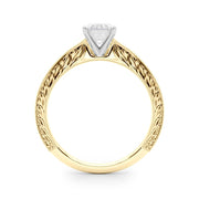 Noble Remount Round Diamond Engagement Ring in 10K/14K gold and platinum with certified lab-grown or natural diamonds