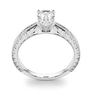 Noble Remount Round Diamond Engagement Ring in 10K/14K gold and platinum with certified lab-grown or natural diamonds