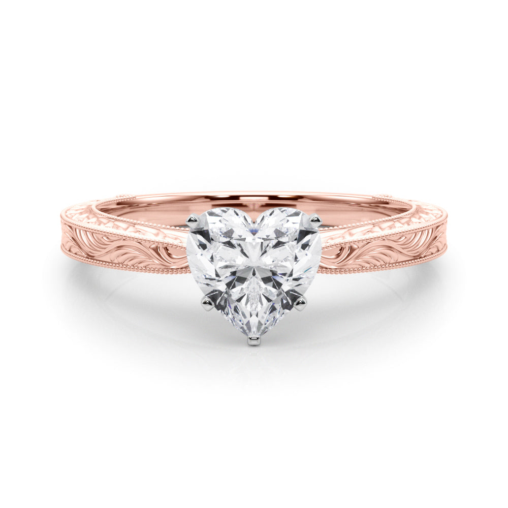 Noble Remount Round Diamond Engagement Ring in 10K/14K gold and platinum with certified lab-grown or natural diamonds