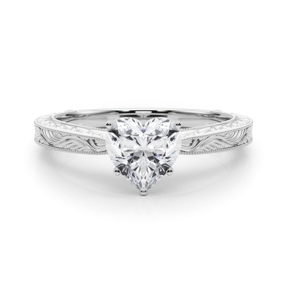 Noble Remount Round Diamond Engagement Ring in 10K/14K gold and platinum with certified lab-grown or natural diamonds